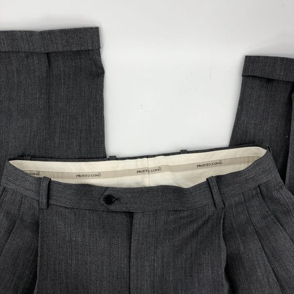 Pronto Uomo Gray Straight Dress Pants | Made in South Korea - Picture 6 of 6
